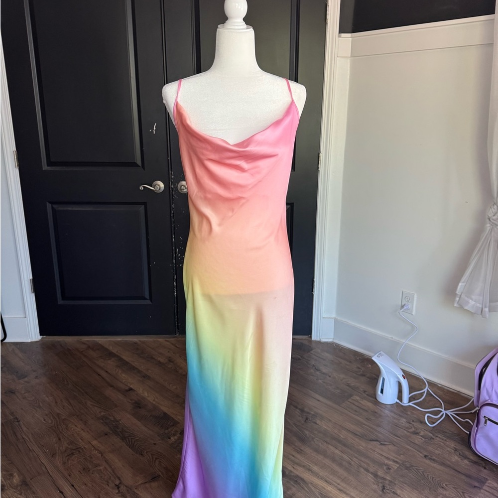 Elegant Multicolor Gradient Maxi Dress